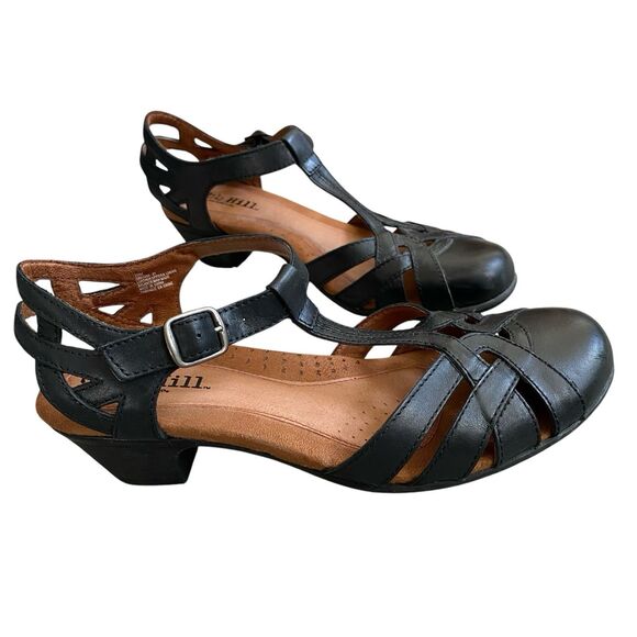 Cobb Hill Aubrey Mary Jane T-strap Shoes 10M EU 41 Black Leather Heels Retro - Picture 9 of 9